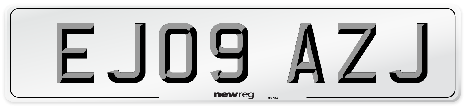 EJ09 AZJ Number Plate from New Reg